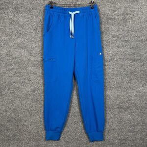 Figs Womens Small Jogger Scrub Pants Blue High Waisted Relaxed STYLE#: 1001100